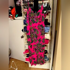 Boden Vibrant Pink slip Paisley Dress